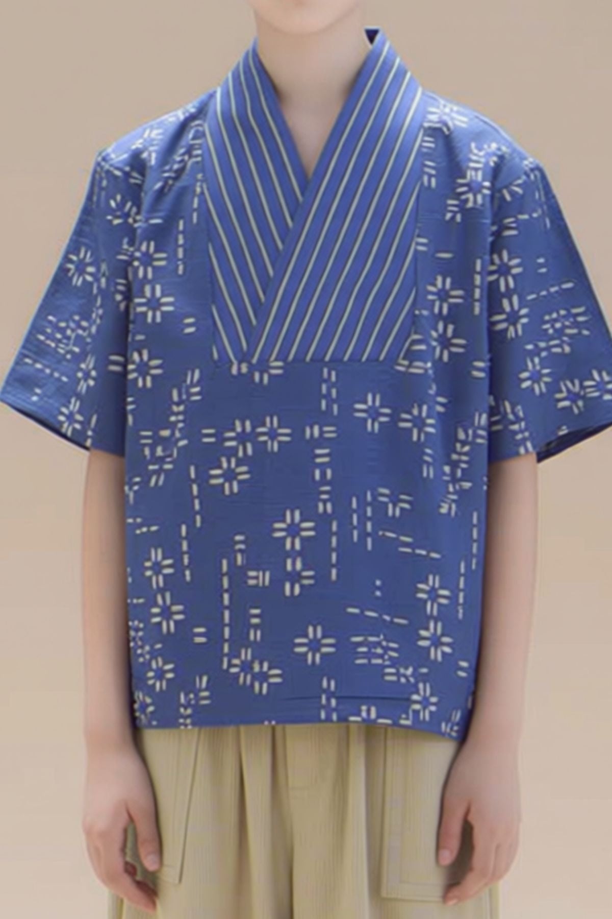 Biru Kemeja Anak Laki-Laki Batik